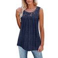 thumbnail image 1 of MAWCLOS Ladies T Shirts Plain Tank Tops Solid Color Vest Basic Vaction Sleeveless Cami Blue M, 1 of 3