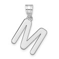 thumbnail image 1 of Diamond2Deal 14K White Gold Bubble Letter M Initial Pendant for Women, 1 of 6