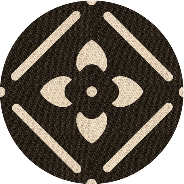 Ahgly Company Machine Washable Indoor Round Transitional Dark Almond Brown Area Rugs, 5' Round