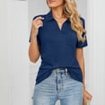 thumbnail image 2 of Birdeem T-Shirt à Manches Courtes Uni Col Mode pour Femmes Blouse Ample, 2 of 7