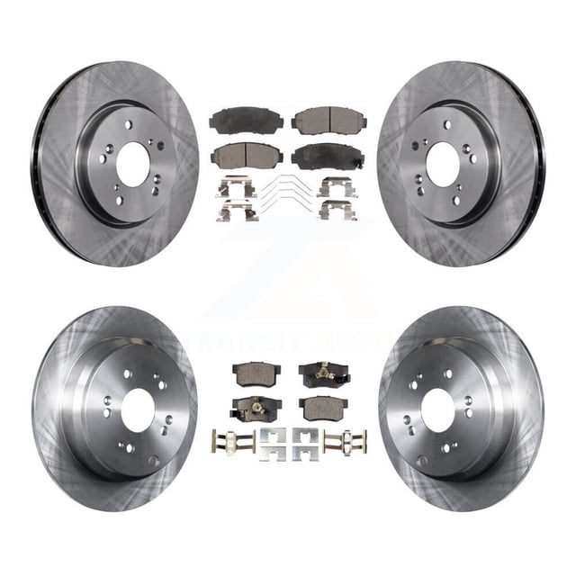 Transit Auto Front Rear Disc Brake Rotors and Ceramic Pads Kit for Car 2012-2016 Honda CR-V AWD K8T-101397