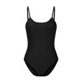 thumbnail image 3 of Penkiiy Women's Rompers Women's Threaded Low Neck Sleeveless Tank Top Skinny Bodysuit Black XS Rompers, 3 of 5