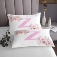 thumbnail image 3 of Erosebridal Initial Z Letter Coverlet Set Twin, Floral Monogrammed 02, Initial A-Z Decor, 3 of 5