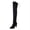 Noir, variante sur XIMIN Bottes pour Femmes au-Dessus du Genou Élégantes Cuissardes à Talons Épais Bottes d'Équitation à Talon Bloc Haut Bas Plateforme Cuissardes Bout Rond Longues Bottes (Noir, Gris)