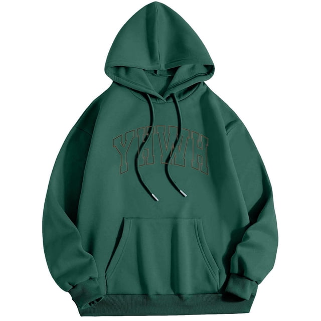 MIASHUI Men's Basic Pullover Hoodie with Front Pocket and Adjustable Drawstring, Comfortable Casual Wear for Everyday Use Green,S