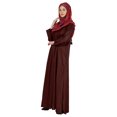 thumbnail image 3 of Bimba Islamic Clothes For Women Long Prayer Robe Maxi W/ Printed Hijab Rayon Abaya Front Button Muslim Dress, 3 of 7
