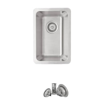 Évier de Cuisine Élégant à Double Montage en Acier Inoxydable 12 1⁄2 Pouces à Bol Unique avec Passoire S-409T