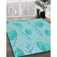 thumbnail image 3 of Ahgly Company Tapis de Zone Rond d'Intérieur Lavable à la Machine, Transitionnel, Bleu Turquoise Vert, 4 Pieds Rond, 3 of 7