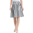 thumbnail image 1 of Unique Bargains Women's Stripes Button Front Elastic Back A Line Midi Skirt, 1 of 7