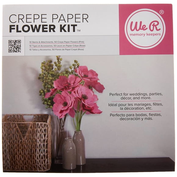 We R Memory Keepers Crepe Paper Flowers Pink
