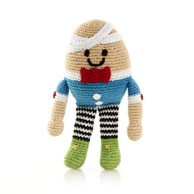Pebble / Fait Main Humpty Dumpty / Crochet / Commerce Équitable / Jeu Imaginatif / Hochet / Lavable en Machine