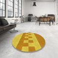 thumbnail image 4 of Ahgly Tapis de Zone Carré Transitionnel Néon Orange Lavable en Machine, 3 Pieds Carré, 4 of 7