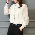 thumbnail image 2 of Pompotops Mode Femmes Décontracté Manches Longues Col Rond Patchwork Uni Ample Hauts Courts, 2 of 6