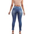 thumbnail image 4 of Gubotare Ripped Jeans Womens Women's Ripped Skinny Jeans Distressed Stretchy Denim Pants (Dark Blue,Size L), 4 of 8