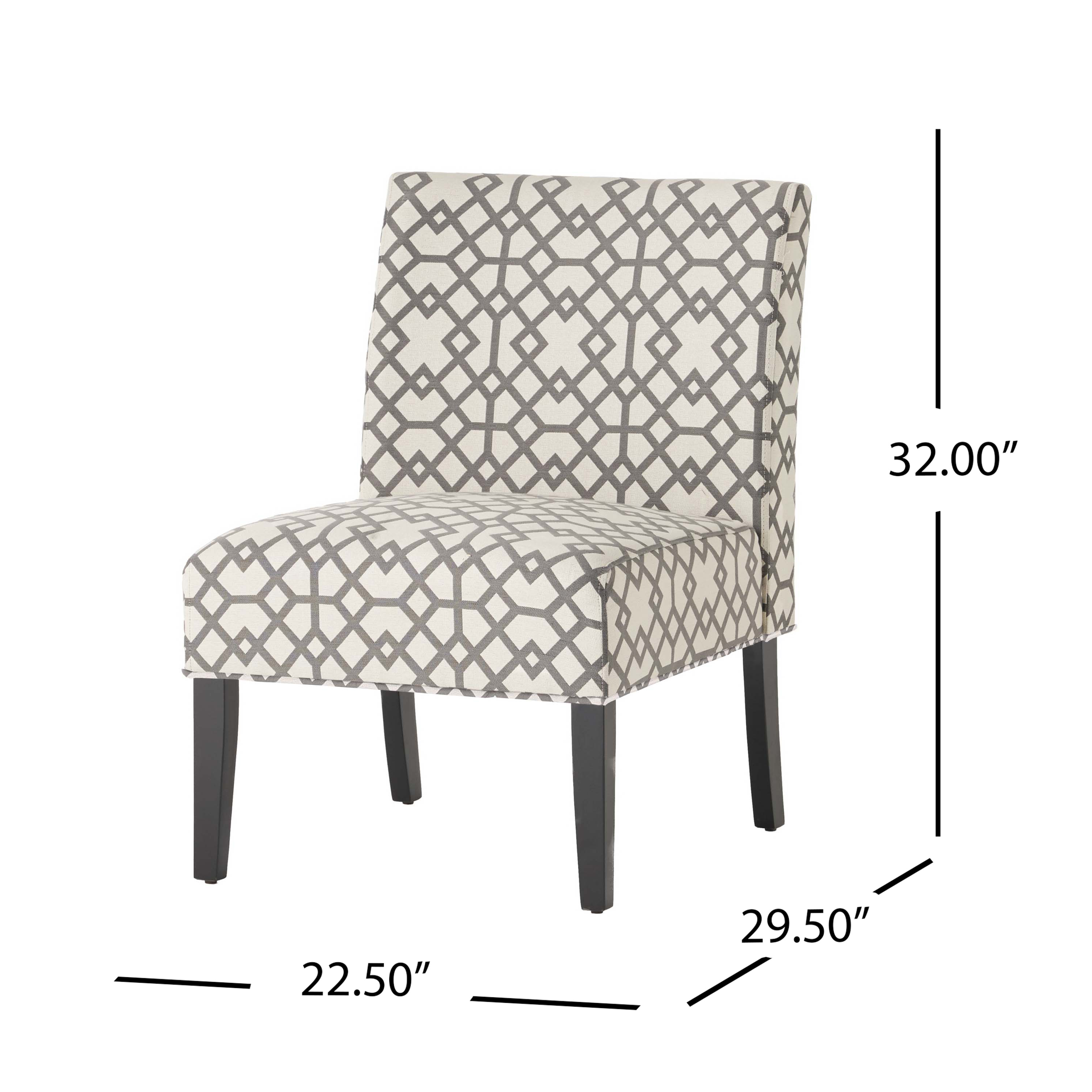 Fauteuil d'appoint contemporain Noble House, siège rembourré moelleux, gris et ivoire