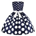 thumbnail image 3 of Ketyyh-chn99 Robe d'Été Robe de Plage Robe Sans Manches en Tulle pour Bébés Filles Robe Sans Manches pour Tout-Petits Enfants Courte Longue Manche Courte Robes en Tricot Bleu Marine,1-2 Ans, 3 of 5