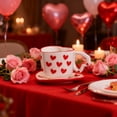 thumbnail image 1 of CaiYueKe Valentines Day Gifts for Couples Heart Mug Set Romantic Ceramic Coffee Mugs with Love Sayings Cute Anniversary Wedding Present for Him Her, 1 of 7