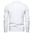 thumbnail image 4 of Chandails d'Hiver pour Femmes Mode Homme Décontractée Couleur Unie Manches Longues Col Rabattu Chemisiers Chemises Tenues d'Automne pour Femmes P-59 Blanc 4TG, 4 of 4