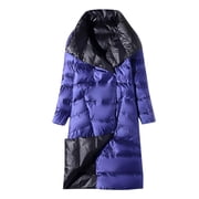 EGNMCR Womens Long Puffer Coat, Long Sleeve Padded Winter Down Coats, Hooded Parka Jacket Women's Thin and Thin Mid-Length Knee-length Down Jacket Women Coat
