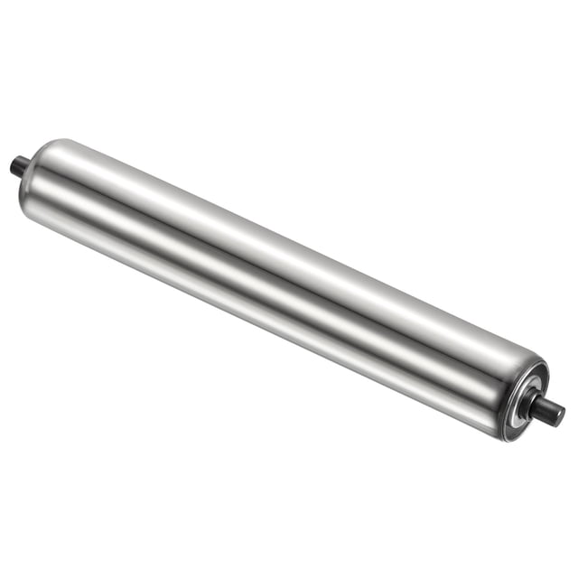 Uxcell Stainless Steel Gravity Conveyor Roller, 2x16 Inches, Galvanized End