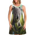 thumbnail image 1 of KLL Daisy Koala Pattern Womens Summer Dresses 2025,Loose Round Neck Sleeveless Sundresses Tank Dresses with Pockets, 1 of 7