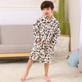 thumbnail image 3 of LSLJS Toddler Unisex Baby Robe Hooded Fleece Bathrobe and Towel for Kids Night-robe Pajamas, Kids Robe( 2-3 Years, Coffee ), 3 of 5