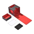 thumbnail image 1 of Bunblic Card Deck Box Deck Case for 100+ Sleeved Cards, Card Deck Storage Box for Collectible Cards, Collection Cards, Baseball Card Red Black, 1 of 8
