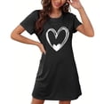 thumbnail image 4 of Amzcrzy Pyjamas pour Femmes Mode Imprimé Cœur Valentines Day Robe Décontractée Confortable à Manches Courtes Chemises de Nuit pour Femmes Valentines Day Cadeaux, 4 of 5