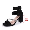 thumbnail image 4 of Xfvqtps Womens Heeled Sandals Block Heel Zipper Back Rhinestone Strap Sandals Open Toe Dress Sandals Casual Heels with Adjustable Ankle Buckle Strap, 4 of 9