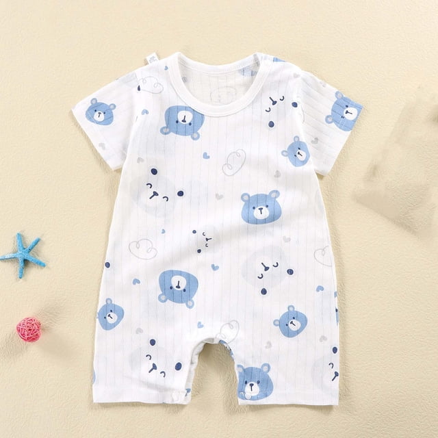 JDQJBZ Baby Boy Romper Summer Clothes Short Sleeve Bodysuit Newborn
