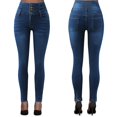 thumbnail image 2 of Bmisegm Jeans Zippés à Quatre Boutons pour Femmes, Aguichant, Taille Haute, Coupe Ajustée, Extensibles, Jeans Y2K pour Femmes, Bleu Foncé, M, 2 of 7