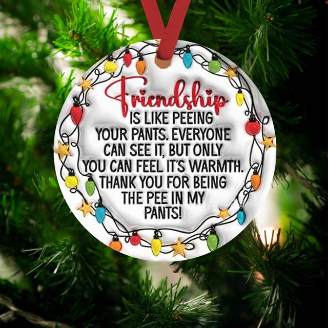 LSLJS Christmas Ornaments - Acrylic Christmas Pendant Round Religious Hanging Ornaments for Christmas Tree Christmas Decorations for Home Holiday Decor Festive Orname