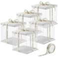 thumbnail image 1 of Mistaha "Set of 5 White 6-inch Double-Layer Cake Boxes with Transparent Packaging for Birthdays - Plastic Material, 8 inches, DIY Box", 1 of 6