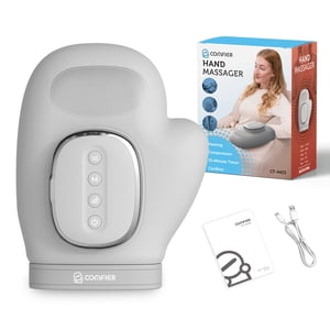 Comfier Masser main sans fil avec chaleur, Machine de massage à main de compression pour l'arthrite Carpal Tunnel Relief, Cadeau pour la fête des mères