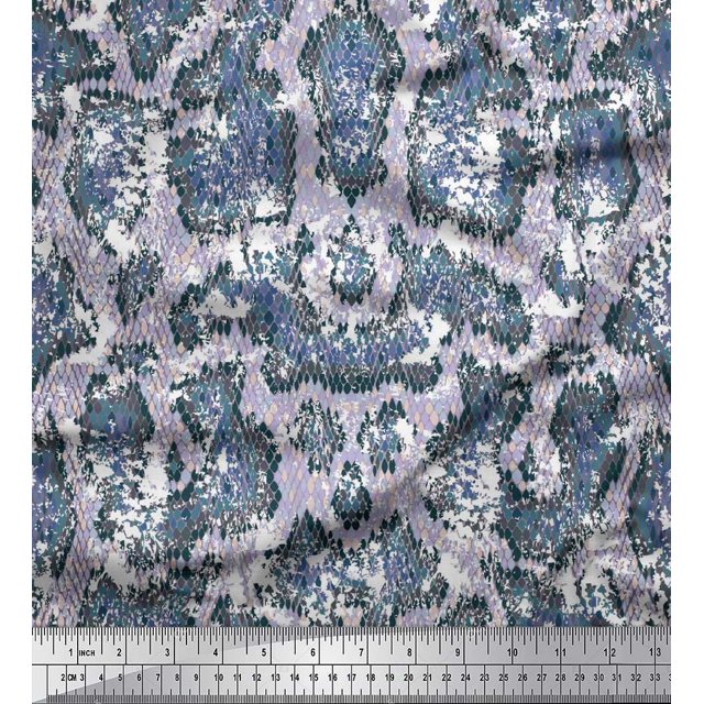 Soimoi Poly Georgette Fabric Snake Animal Skin Printed Fabric 1 Yard 42 Inch Wide