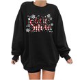 thumbnail image 2 of 2023 Chandail en Molleton Oversize pour Femmes Imprimé Ample Col Rond Manches Longues Polaire Chandail Ample Tops pour Femmes, 2 of 8