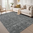 thumbnail image 4 of Modern Washable Area Rug 9x12 for Living Room, Bedroom, or Dining Room – Soft Low Pile, Collapsible, Non-Slip, Mark Resistant Carpet – Easy to Clean Neutral Floor Mat, Dark gray, 4 of 7