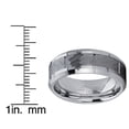 thumbnail image 4 of Men's Hammered Grooved Tungsten Carbide Wedding Band Ring, 8mm Comfort Fit 9, 4 of 5