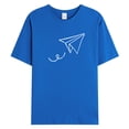 thumbnail image 3 of BOBOGOJP T-Shirt à Manches Courtes pour Homme T-Shirt à Manches Courtes Col Rond Chemises T-Shirt Ample Décontracté Hauts d'Automne (Bleu, TG), 3 of 5