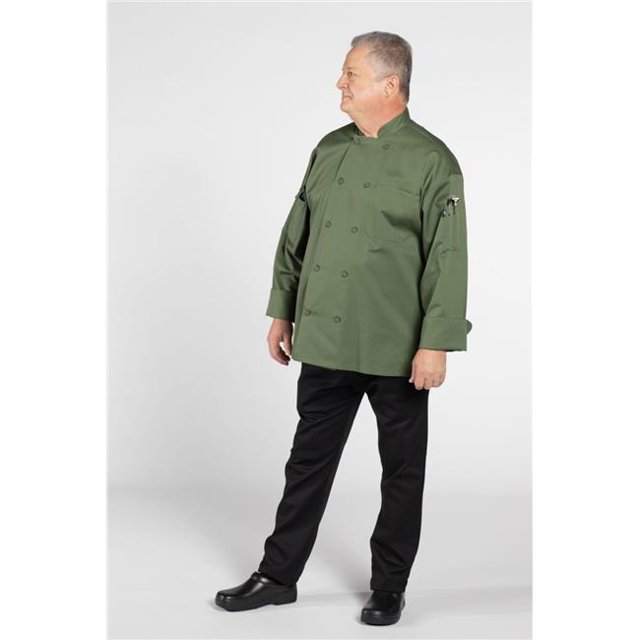 Uncommon Threads 0706-8703 Manteau de Chef Unisexe Pulsation&44; Vert de Mer - Moyen