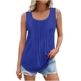 thumbnail image 1 of Yuzhih Camisole pour Femmes Été Col Rond T-Shirts Tendance Sans Manches T-Shirt Basique Tunique à Plis devant Vêtements Mode 2025, 1 of 6