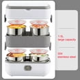 thumbnail image 4 of COFEST Electric Lunch Box Portable Food Warmer Heater, Faster Heated Lunchbox 110V for Office Home Heating Microwave with 304 Stainless Steel Bowl White, 4 of 6