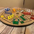 thumbnail image 4 of Game Fast Track Game Wood 35.5cm Diameter Family Board Game Brown, 4 of 8