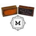 thumbnail image 1 of Printtoo Square Swirl Border Alphabet M Monogram Wood Mounted Rubber Stamp Office Stationary, 1 of 1