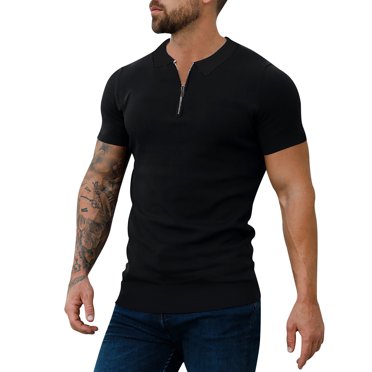 FhsagQ Chemises pour Hommes Chemises pour Hommes Hauts avec Bouton Coupe Super Ajustée Chemises pour Hommes à Col Rabattu Coupe Ajustée Manches Courtes à Blocs de Couleur T-Shirts de Golf à Fermeture Éclair T-Shirts Doux T-Shirts pour Hommes Coton Bleu Ciel TTTG