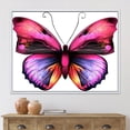 thumbnail image 3 of Designart Portrait de papillon rose vif ART MURAL À CADRE FLOTTÉ, 3 of 4
