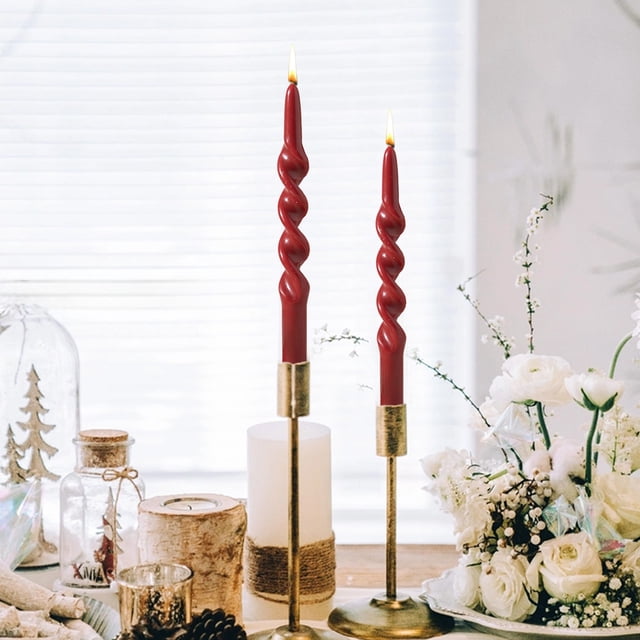 ZZkhGO Mixed Color Candles, Two Pack Tapered Candles, Long Thread Candles for Romantic Dinner Setting