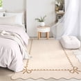 thumbnail image 2 of Nanan 6'x9' Scalloped Bow Area Rug, Non-Slip Back, Machine Washable Low-Pile Carpet for Living Room Bedroom Nursery Home Decor,Beige, 2 of 7