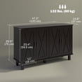 thumbnail image 3 of HOMCOM Coffee Bar Cabinet, Buffet Sideboard w/ Barn Doors, Adjustable Shelf, 3 of 10