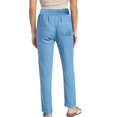thumbnail image 3 of Womens High Waist Casual Linen Pants Drawstring Straight Leg Lounge Pants Trousers with Pockets, 3 of 5